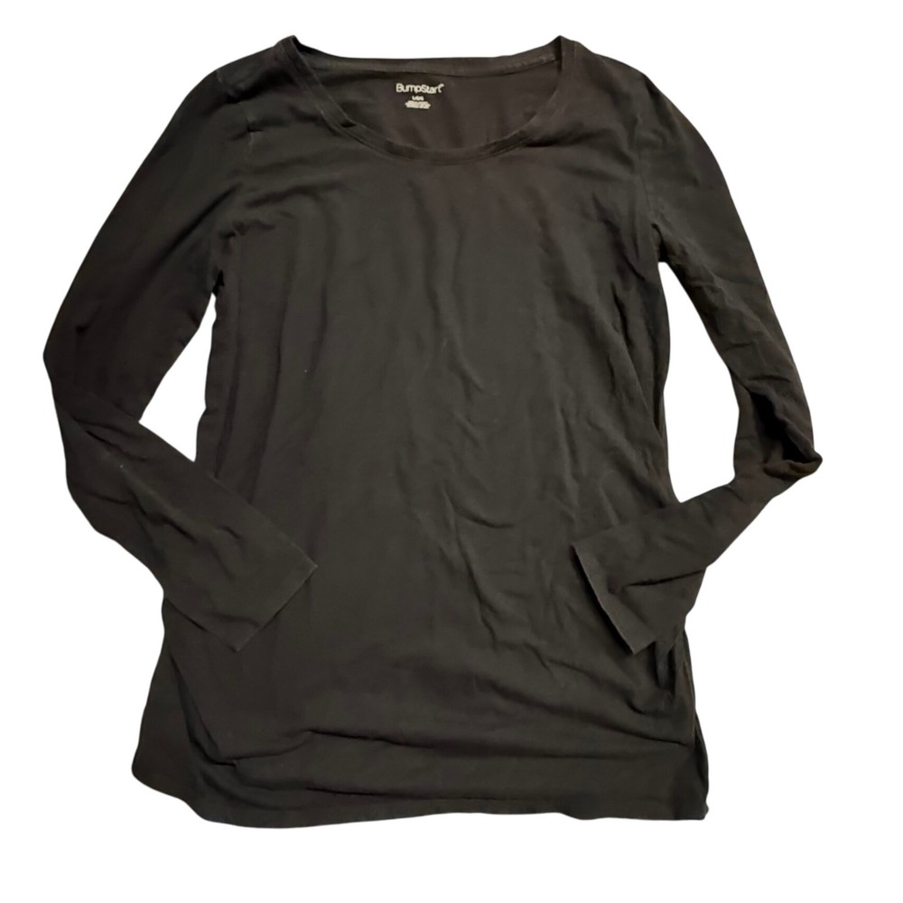 BumpStart Black Long Sleeve‎ Maternity T-Shirt Top Womens Large L